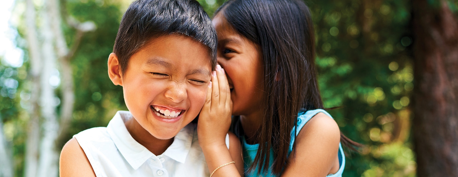Girls playing in a yard
